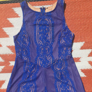 Sexy Blue Lace Romper